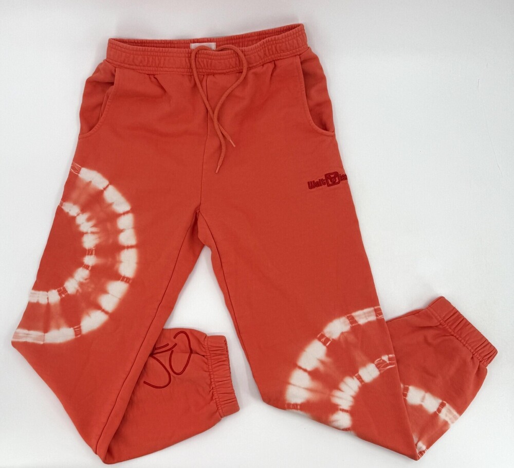 Disney Mickey Mouse Sweatpants Mens Large Red Tie Dye Walt Disney World Joggers